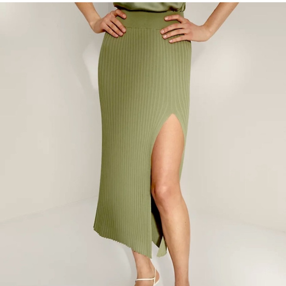 aritzia wilfred knit high waist midi skirt